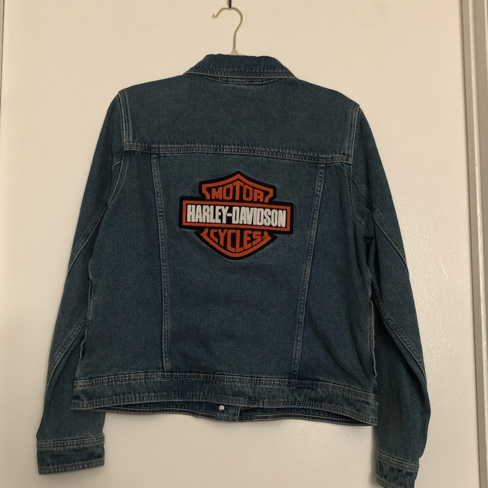 harley davidson denim jacket for women xl